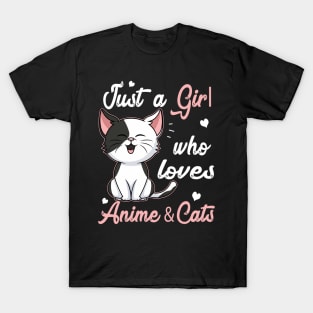 Anime and Cats Lover for Teen Manga kawaii Graphic Otaku T-Shirt